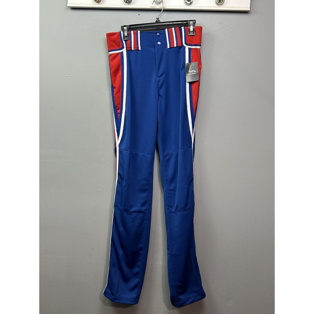Boombah Pants Mens 30x36 Blue Red White Piped Baseball‎ Performance Polyester
